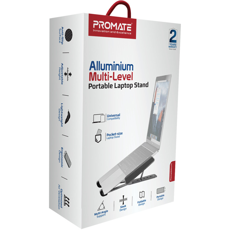 Подставка для ноутбука Promate  pocketmount.grey