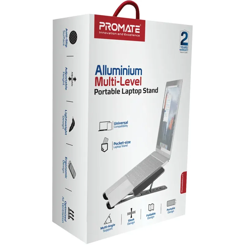 Подставка для ноутбука Promate  pocketmount.grey