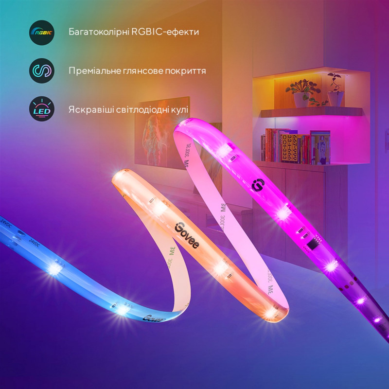 Светодиодная лента Govee H619A Basic Wi-Fi + Bluetooth LED Strip Light with Protective Coating RGBIC 5м (H619A3D1)