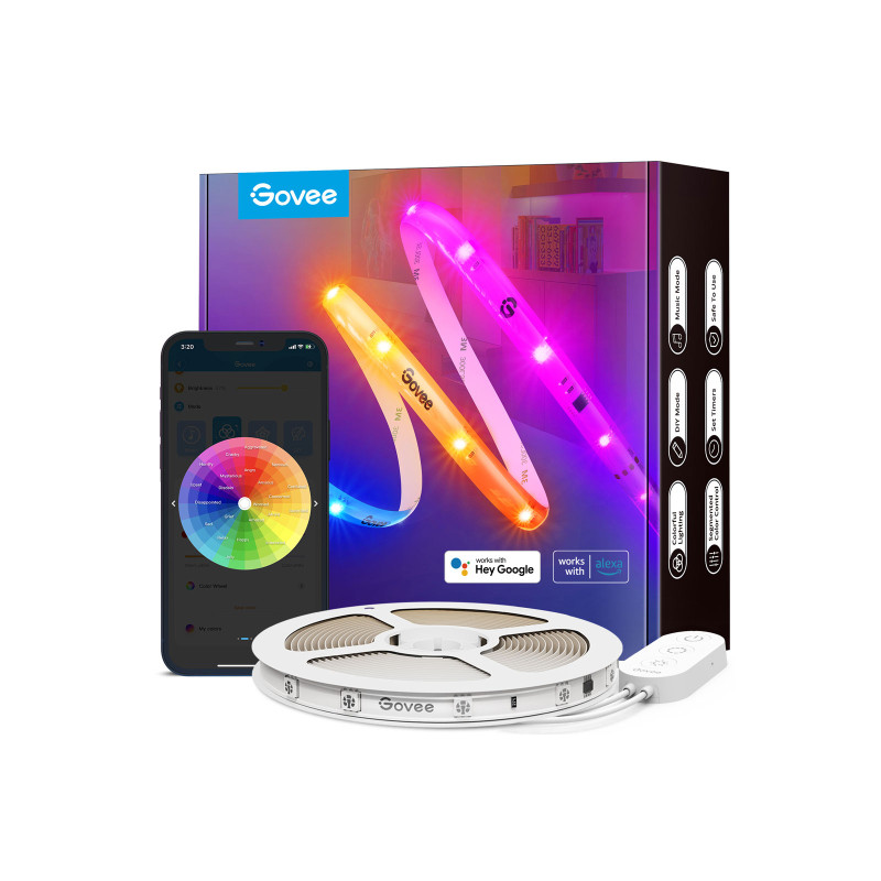 Govee H619C Basic Wi-Fi + Bluetooth LED Strip Light with Protective Coating RGBIC 10м (H619C3D1)