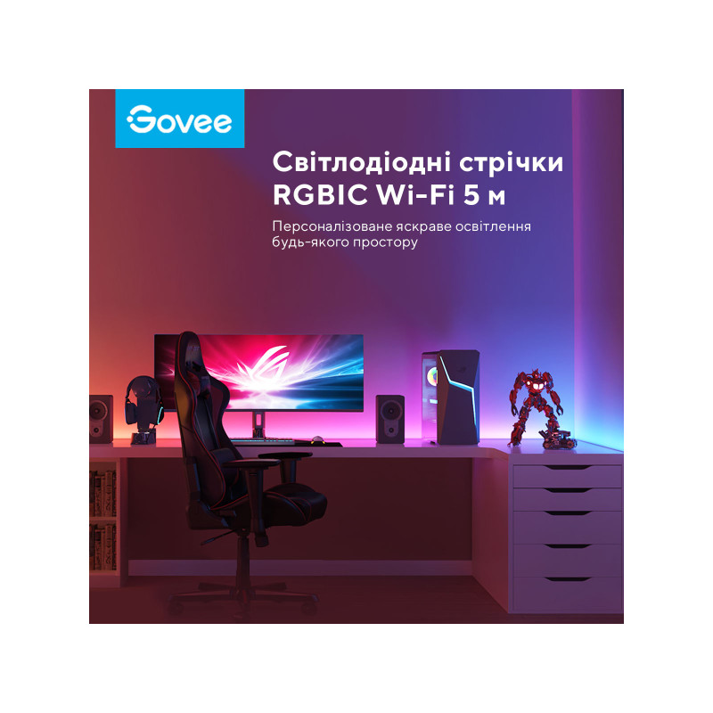 Govee H618A Basic Wi-Fi + Bluetooth LED Strip Lights RGBICW 5м (H618A3D1)