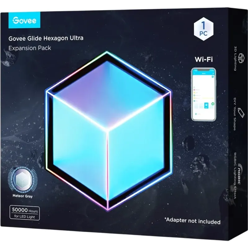 Светодиодная лента Govee H106A Glide Hexagon Light Panels Ultra expansion pack 1pcs RGBIC (H106A007-OF-EU)