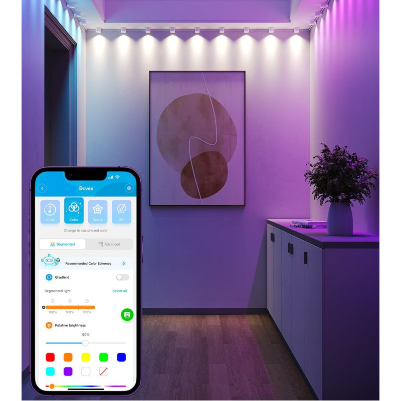 Светодиодная лента Govee H608A String Downlights, 5м, RGBIC, WI-FI/Bluetooth (H608A301)