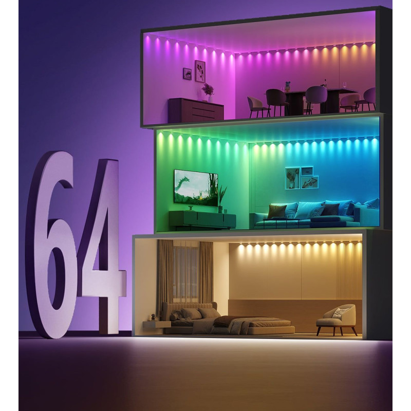 Светодиодная лента Govee H608A String Downlights, 5м, RGBIC, WI-FI/Bluetooth (H608A301)
