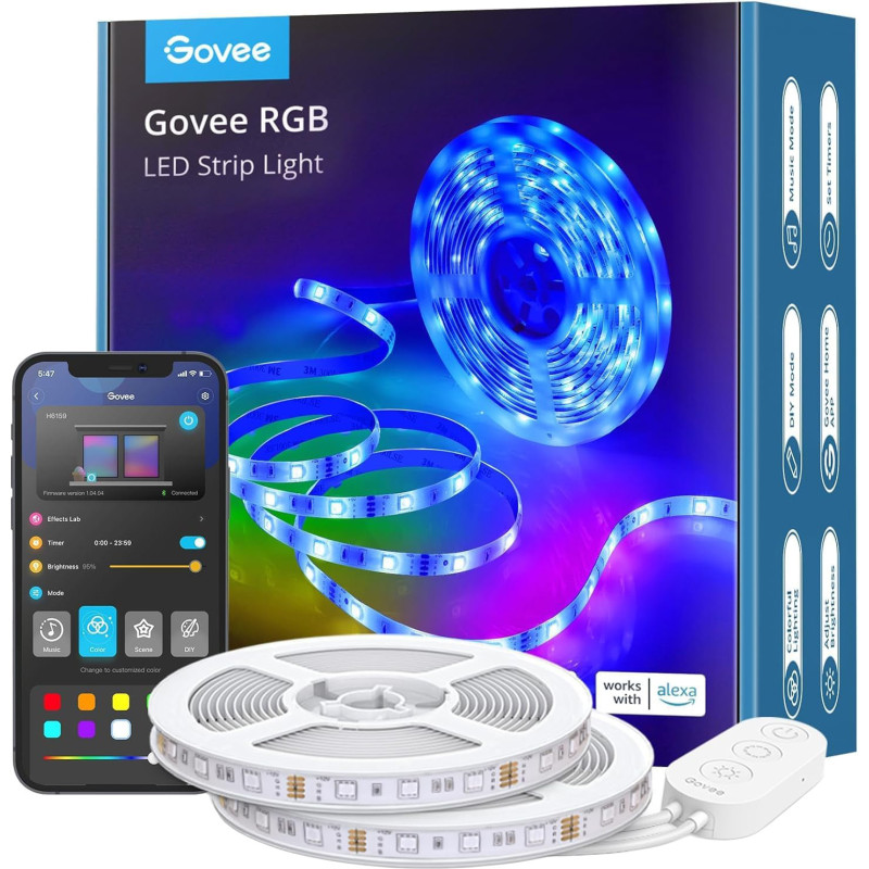 Светодиодная лента Govee H6110 Smart Wi-Fi + Bluetooth LED Strip Lights RGB 10m (H61103A3)