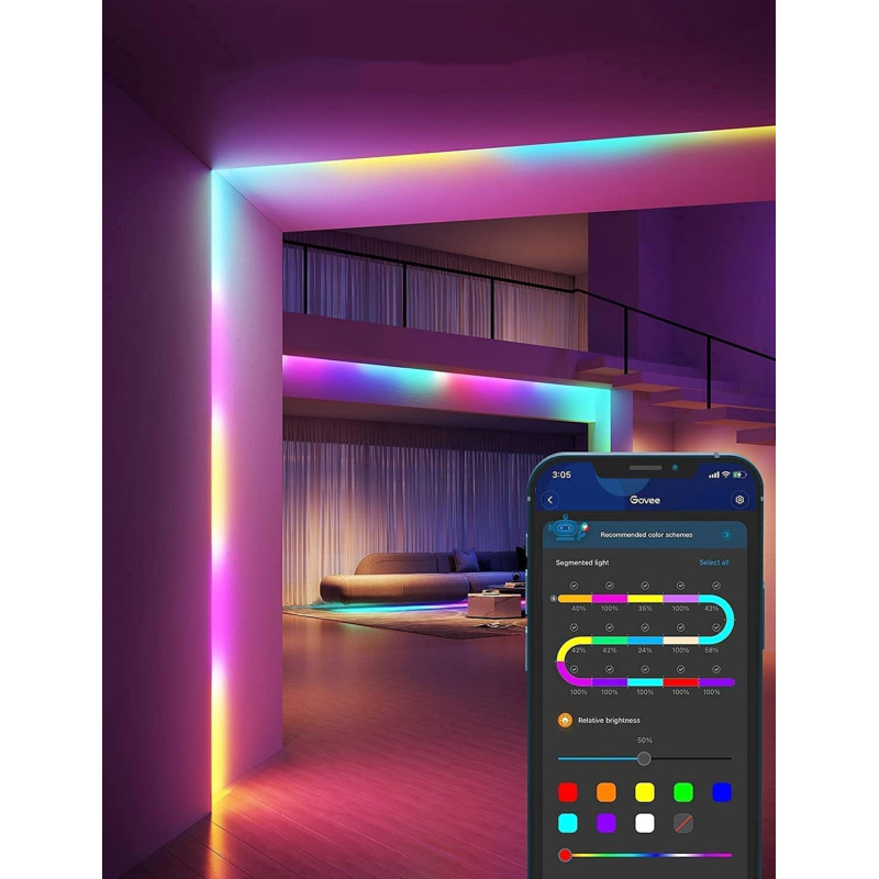 Светодиодная лента Govee H612A Strip Light S with Protective Coating RGBICW WiFi/Bluetooth 5m (H612ACD1)