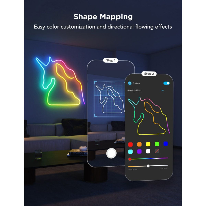 Светодиодная лента Govee H61D5 Smart Neon Rope Light 2 RGBIC Wi-Fi/Bluetooth Matter 5m (H61D5301)