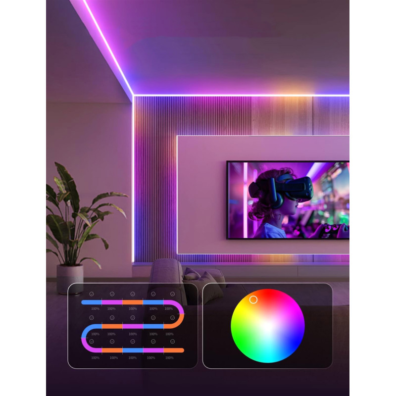 Світлодіодна стрічка Govee H61E5 COB Strip Light Pro RGBIC+W WiFi/Bluetooth 3m (H61E53D1)