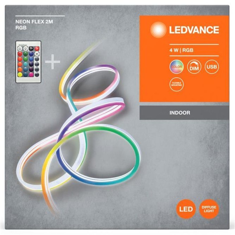 Светодиодная лента LEDVANCE NEON FLEX 4W, 2M RGB USB RC (4099854095306)