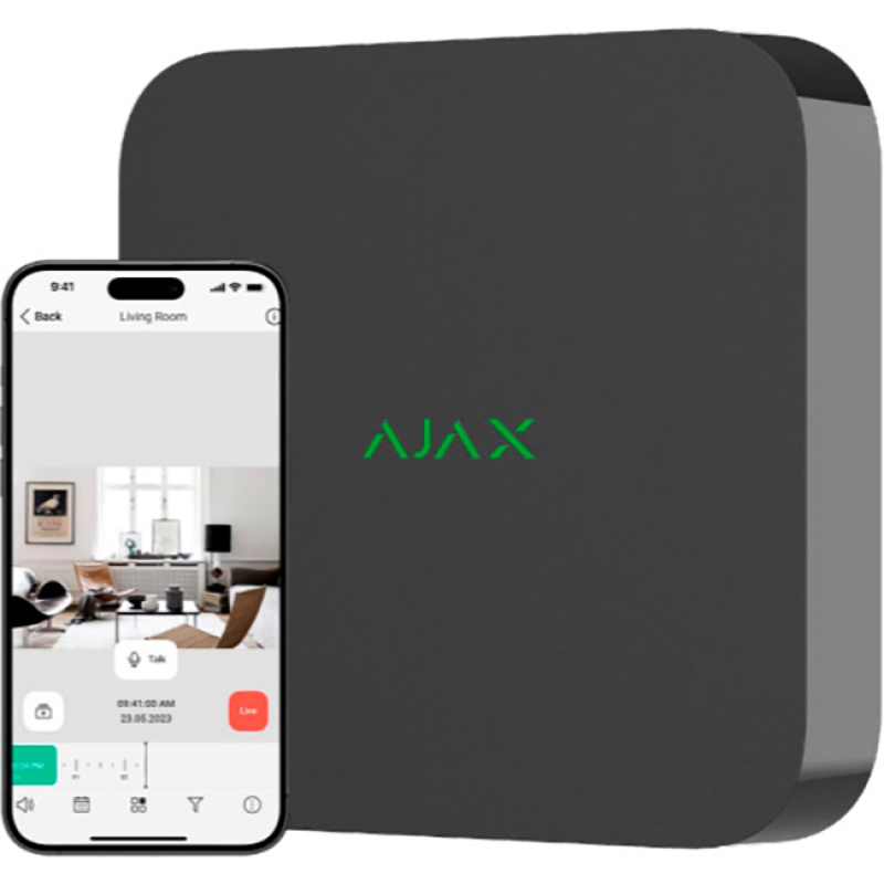 Ajax NVR 8к jeweller Чорний (000034515)