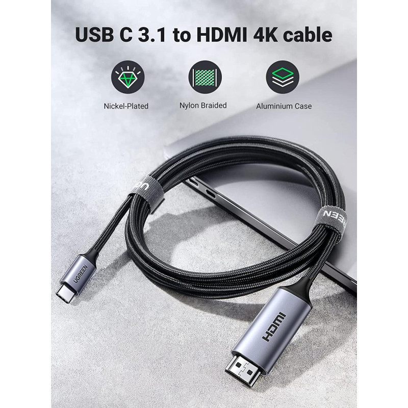 Кабель UGREEN MM142 USB-C to HDMI 1.5m Black (50570)