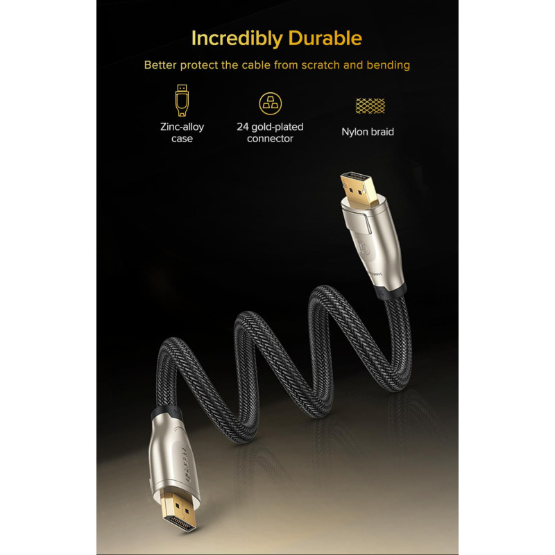 Кабель UGREEN DP112 DisplayPort 1.4 to DisplayPort 1.4 3m Black (60844)