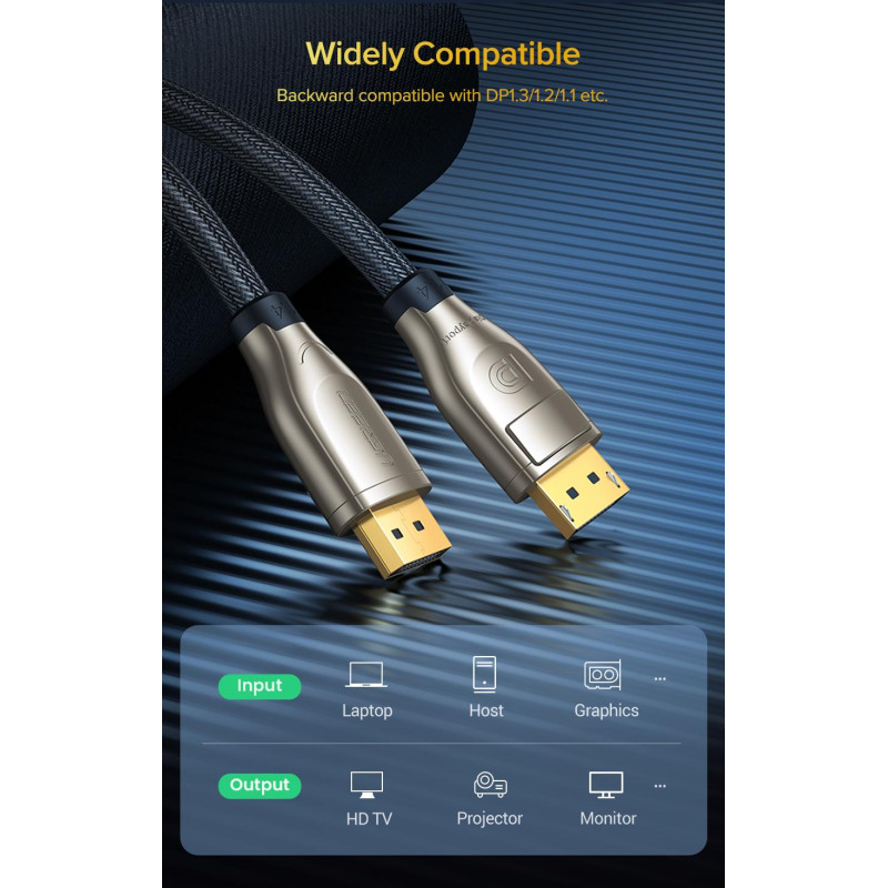 Кабель UGREEN DP112 DisplayPort 1.4 to DisplayPort 1.4 3m Black (60844)