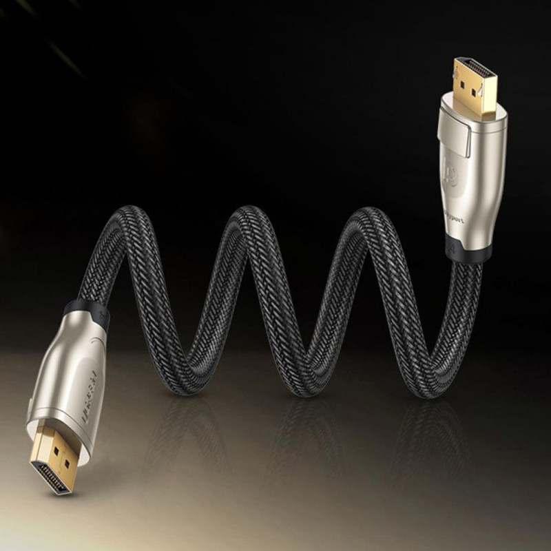 Кабель UGREEN DP112 Round Cable Zinc Alloy Shell DisplayPort 2m Black (60843)