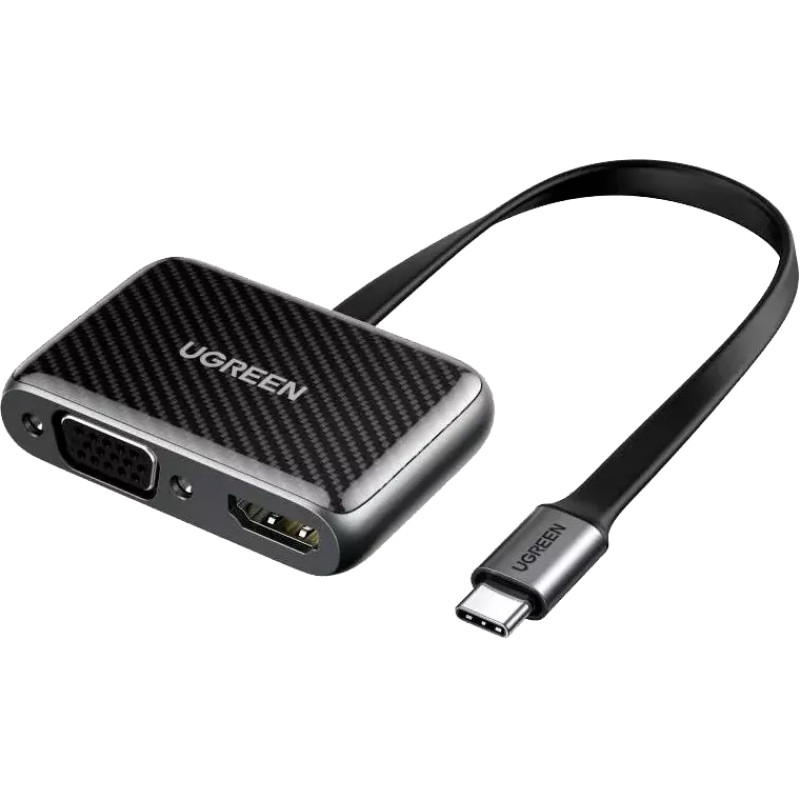 Кабель UGREEN CM303 USB-C to HDMI / VGA Black (70549)