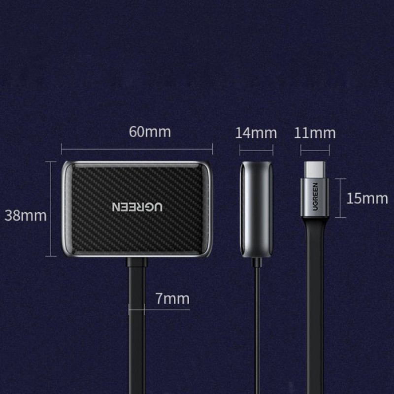 Кабель UGREEN CM303 USB-C to HDMI / VGA Black (70549)