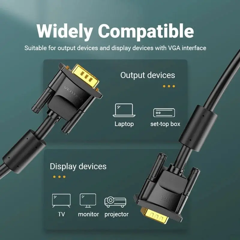 Кабель Vention VGA to VGA 25m Black (DAEBS)