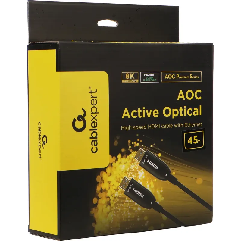Кабель Cablexpert HDMI - HDMI V 2.1 (M/M), 45 м, Black (CCBP-HDMI8K-AOC-45M-EU)