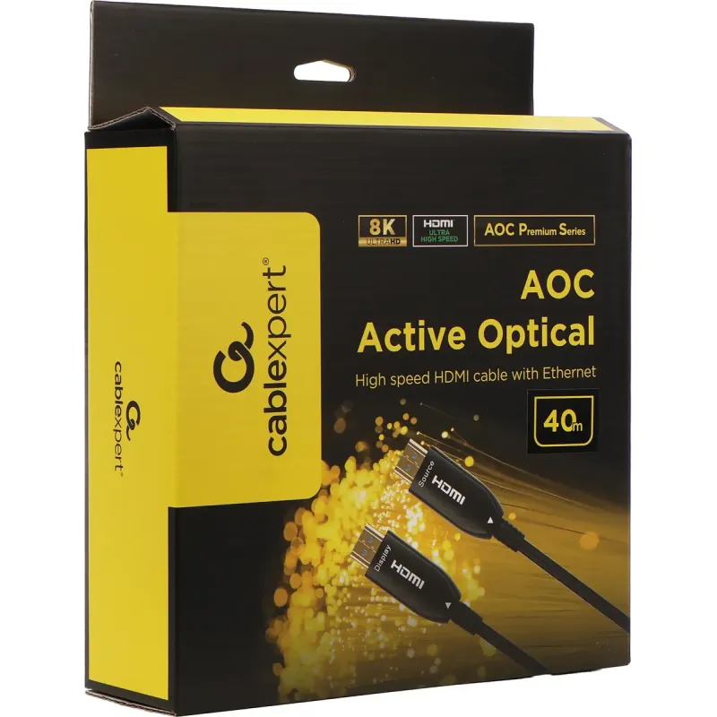 Кабель Cablexpert HDMI - HDMI V 2.1 (M/M), 40 м, Black (CCBP-HDMI8K-AOC-40M-EU)