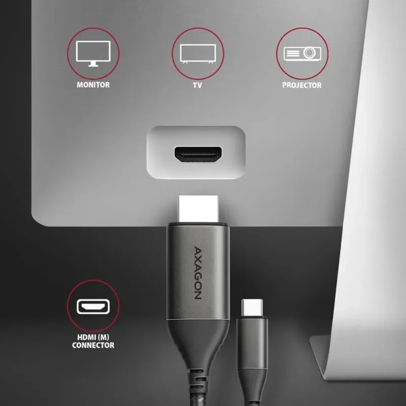 Кабель AXAGON USB Type-C to HDMI 1.8m (RVC-HI2MC)