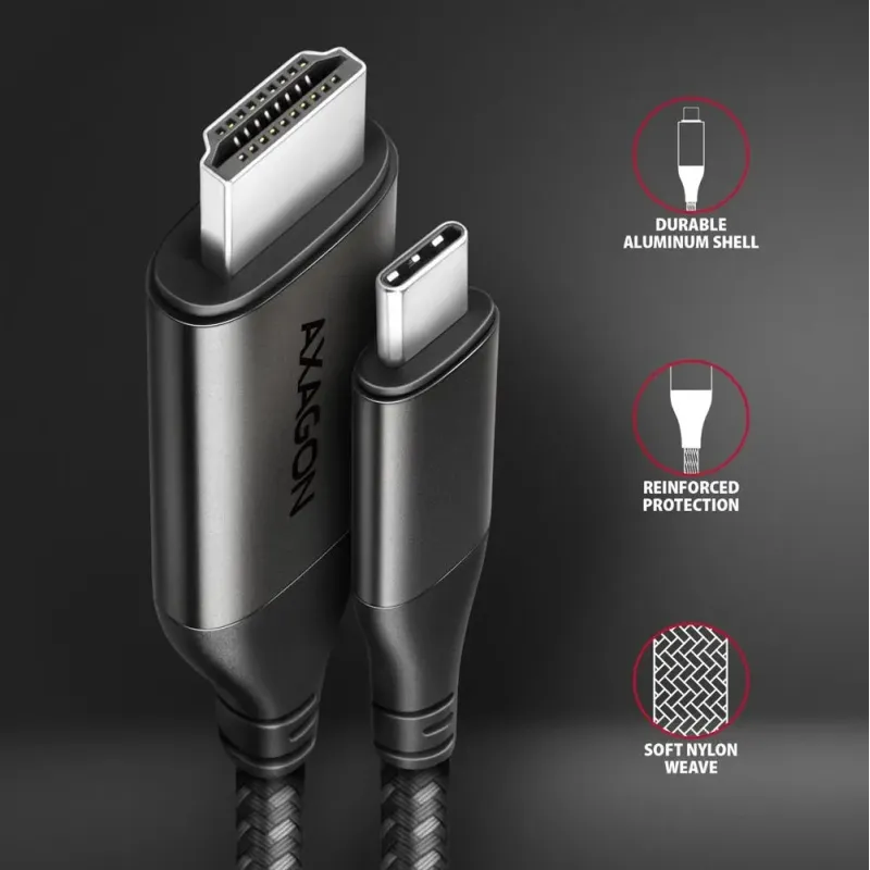 Кабель AXAGON USB Type-C to HDMI 1.8m (RVC-HI2MC)