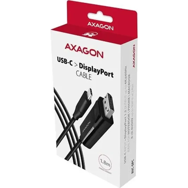 Кабель AXAGON USB Type-C для DisplayPort 1.8m Black (RVC-DPC)