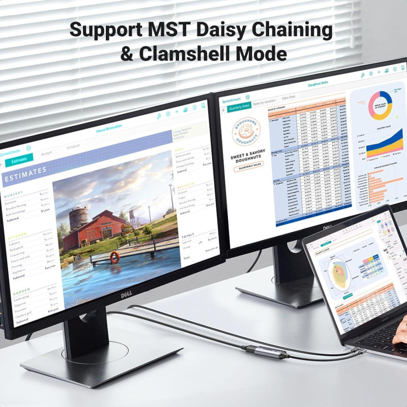 Кабель UGREEN CM654 USB Type-C для DisplayPort Gray (15575)