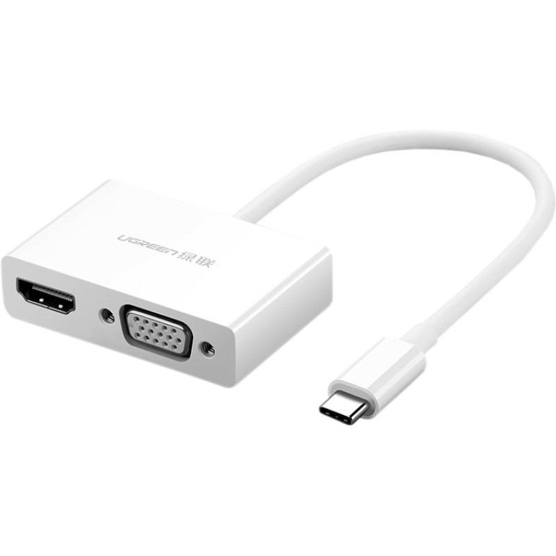 Кабель UGREEN USB-C to HDMI/VGA White (30843)