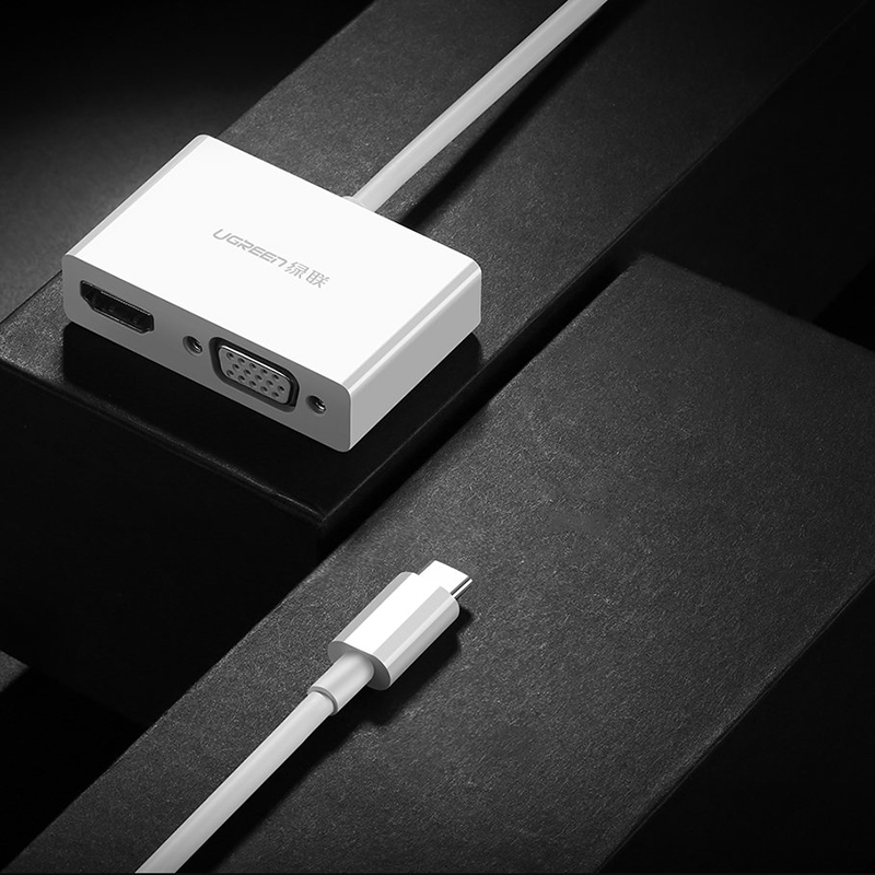 Кабель UGREEN USB-C to HDMI/VGA White (30843)