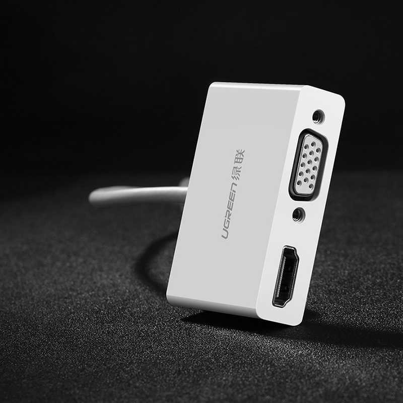 Кабель UGREEN USB-C to HDMI/VGA White (30843)