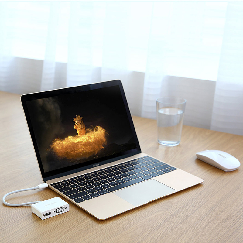Кабель UGREEN USB-C to HDMI/VGA White (30843)