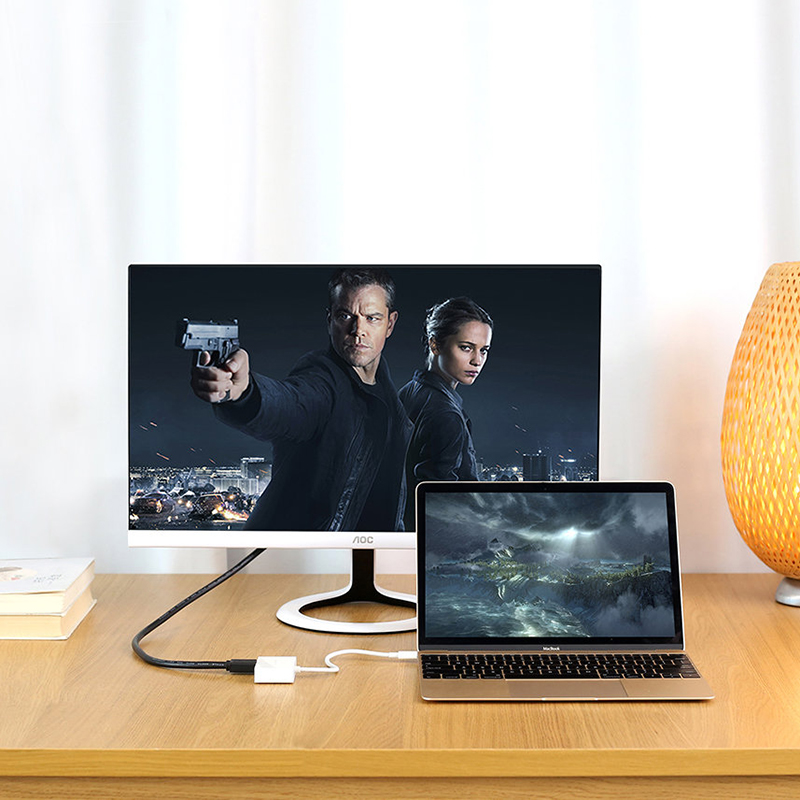 Кабель UGREEN USB-C to HDMI/VGA White (30843)