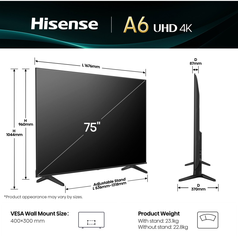 Телевизор Hisense 75A6Q