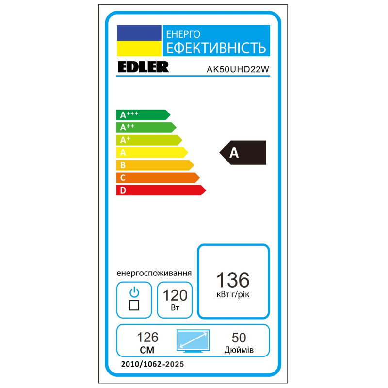 Телевізор Edler AK50UHD22W