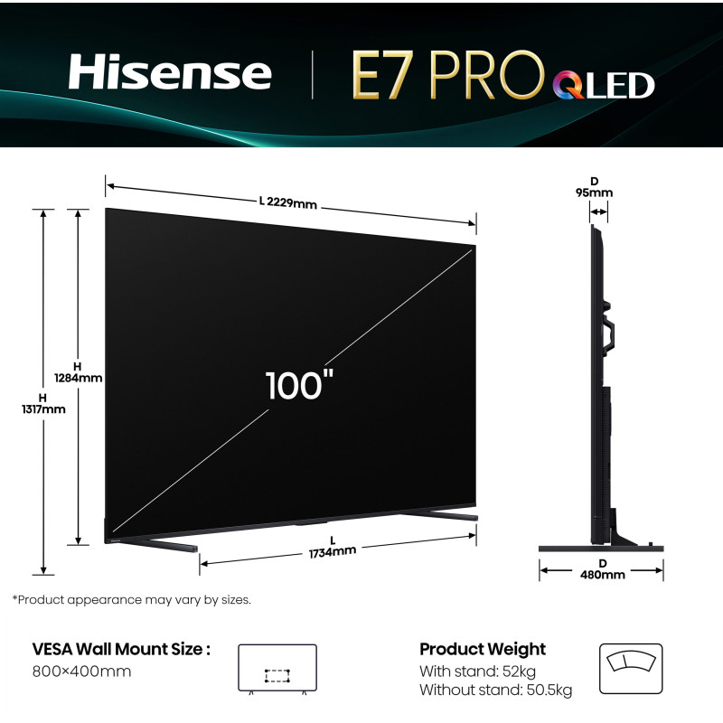 Телевизор Hisense 100E7Q PRO