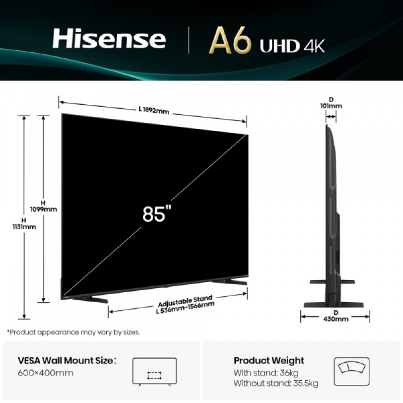 Телевизор Hisense 85A6Q