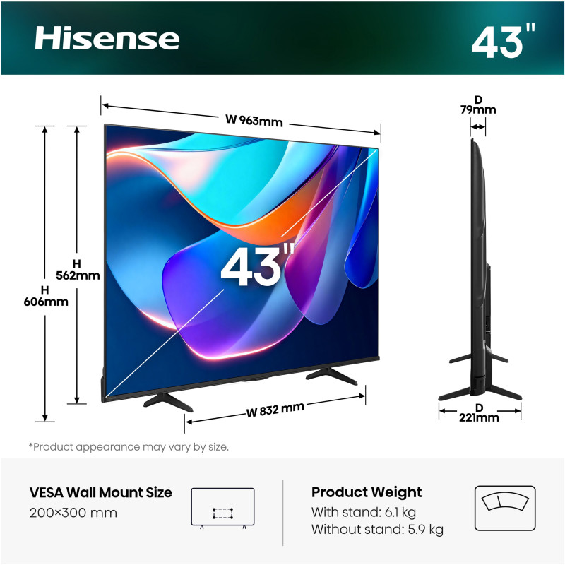 Телевизор Hisense 43A6S