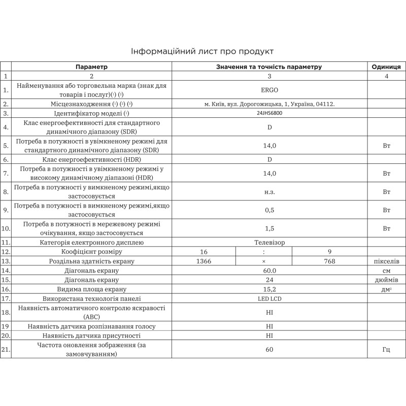 Телевизор Ergo 24JHS6800