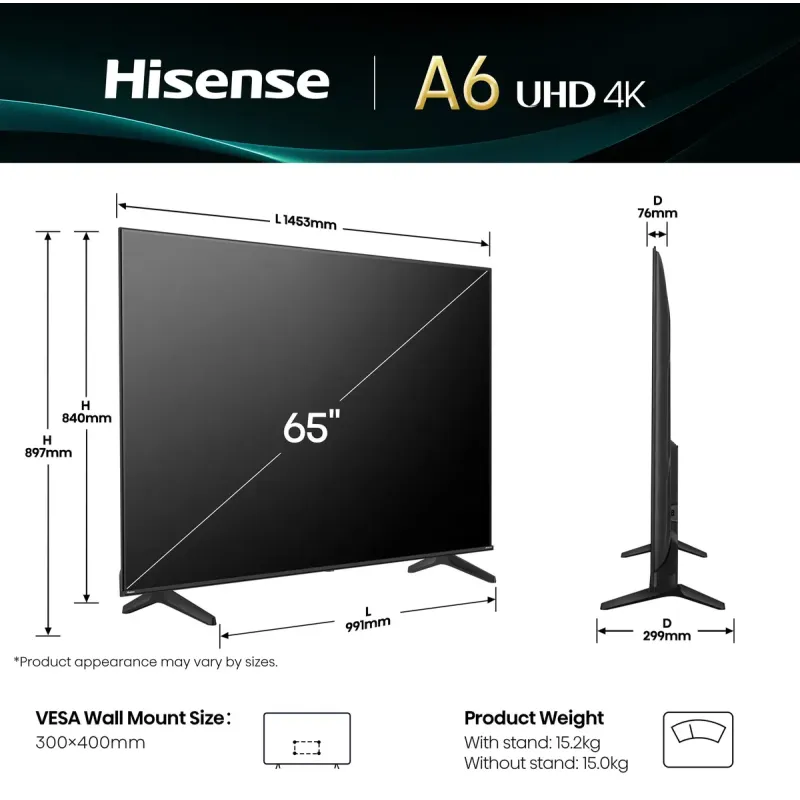 Телевизор HISENSE 65A6Q
