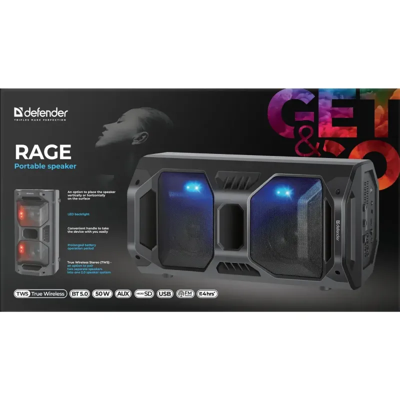 Акустика Defender Rage Black (65109)