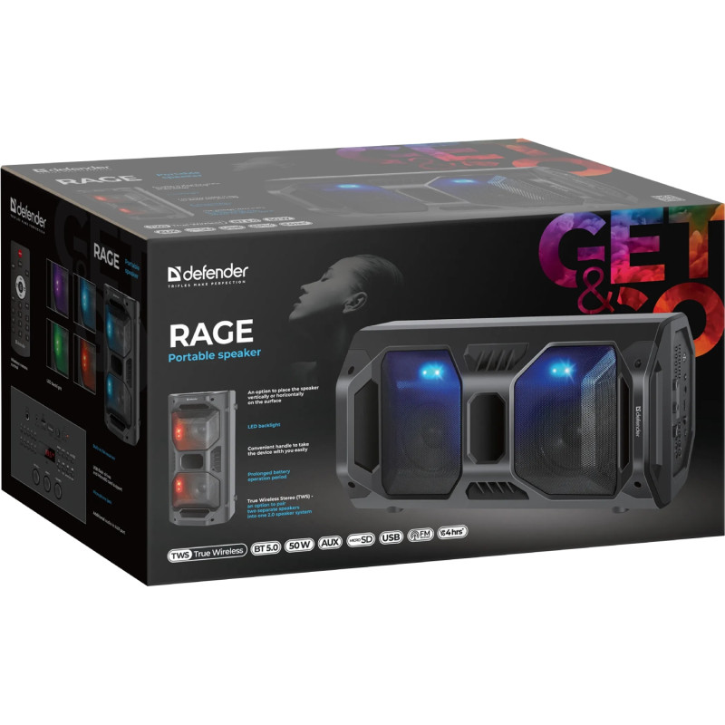 Акустика Defender Rage Black (65109)