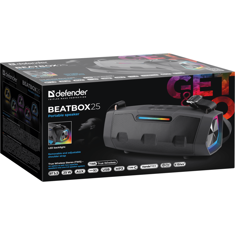 Акустика Defender Beatbox 25 black (65325)