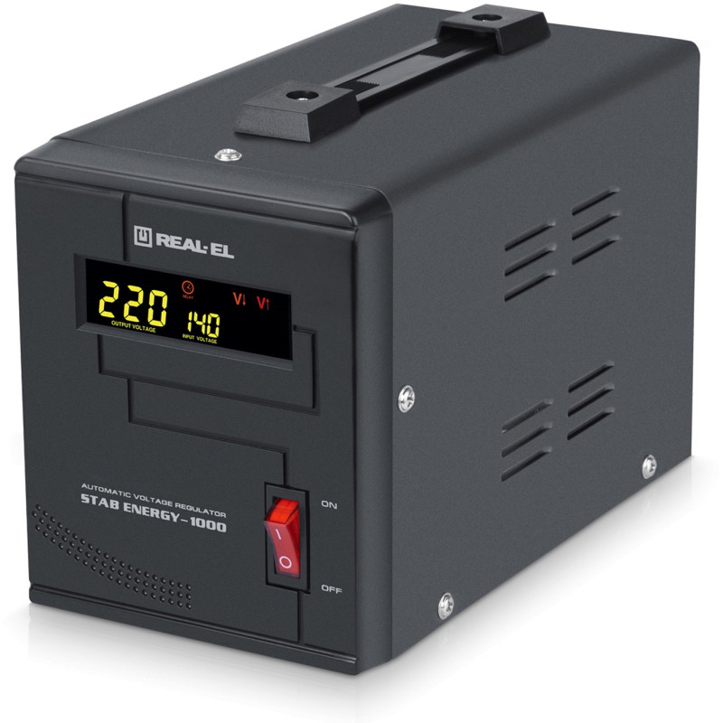 Стабілізатор напруги REAL-EL Stab Energy-1000 Black (EL122400012)