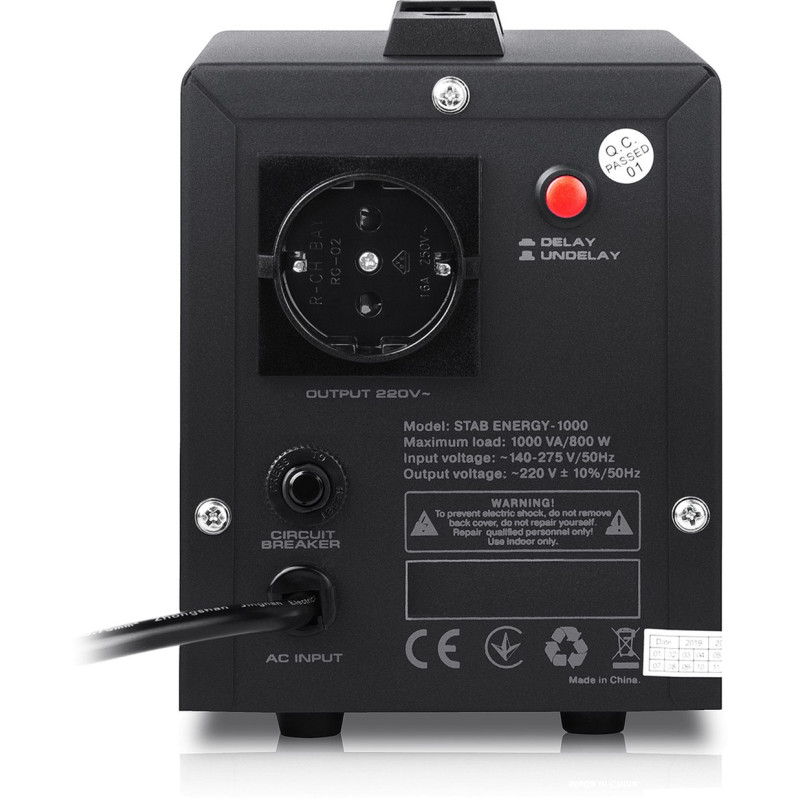 Стабілізатор напруги REAL-EL Stab Energy-1000 Black (EL122400012)