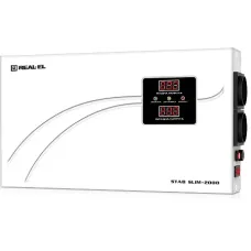 Стабілізатор напруги REAL-EL STAB SLIM-2000 White (EL122400008)