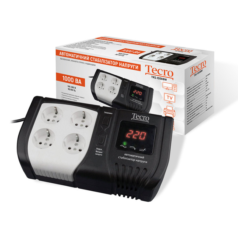 Стабілізатор напруги Tecro  TRS-1000BW