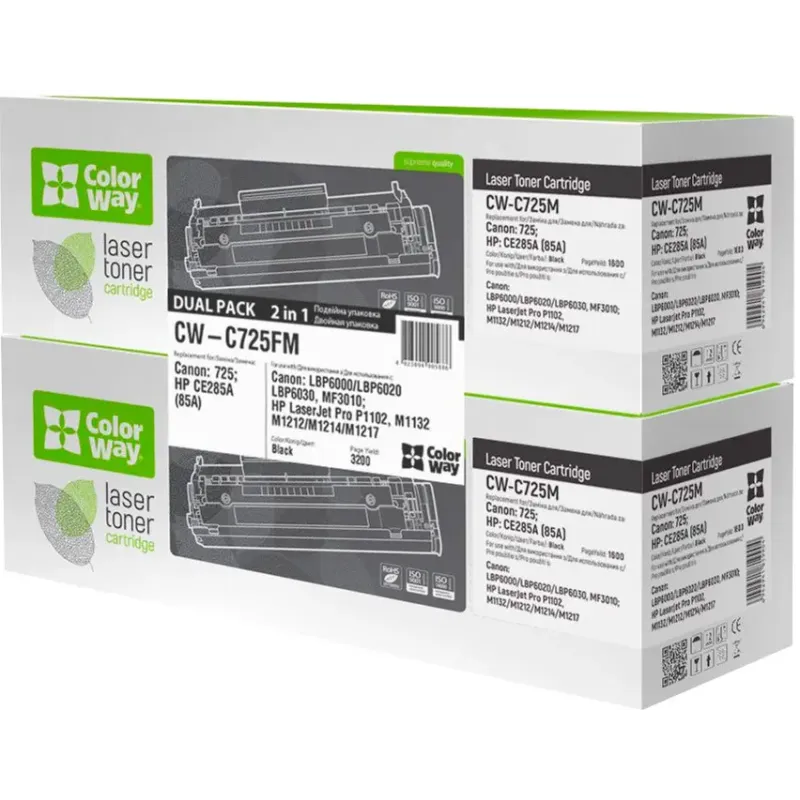 Картридж ColorWay (CW-C725FM) Canon LBP-6000/6020/MF3010 Black (CE285A/Canon 725) Dual Pack