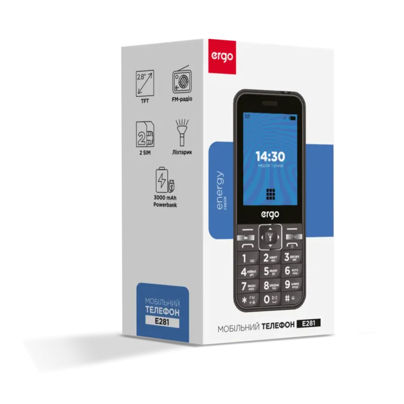 Мобильный телефон ERGO E281 Dual Sim Blue