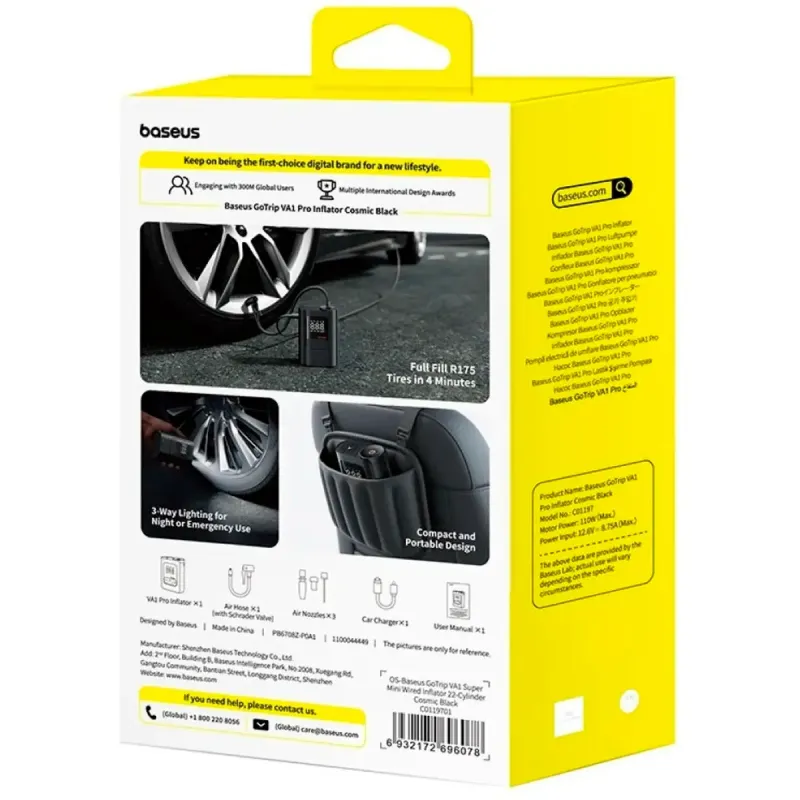 Автокомпрессор Baseus GoTrip VA1 (C0119701)