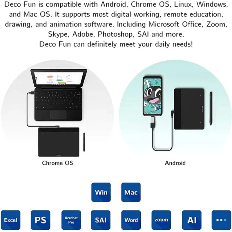 Графический планшет XP-Pen  Deco Fun S_BK